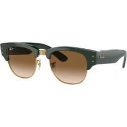 Unisex Sunglasses Green On Gold Frame, Light Brown Lenses, 53MM