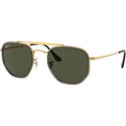 The Marshal II RB3648M 923931 52MM Gold/Green Irregular Sunglasses for Men for Women + BUNDLE With D