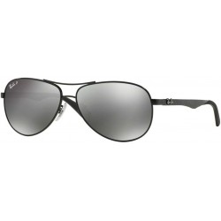RB8313 CARBON FIBRE 002/K7 61M Shiny Black/Grey Black Mirror Polarized Sunglasses For Men For Women