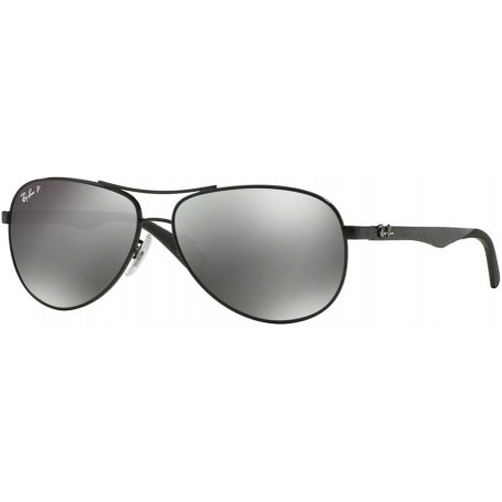 RB8313 CARBON FIBRE 002/K7 61M Shiny Black/Grey Black Mirror Polarized Sunglasses For Men For Women