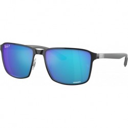 RB3721CH Square Sunglasses for Men for Women + BUNDLE With Designer iWear Complimentary Eyewear Kit