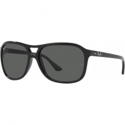 Man Sunglasses Black Frame, Green Lenses, 60MM