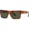 RB2191 Inverness Rectangular Sunglasses, Striped Havana/Green, 54 mm