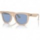 Unisex Sunglasses Opal Beige & Honey Frame, Light Blue Lenses, 53MM