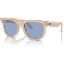 Unisex Sunglasses Opal Beige & Honey Frame, Light Blue Lenses, 53MM