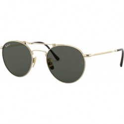 Unisex Sunglasses Gold Frame, Polarized Green Classic G-15 Lenses, 50MM