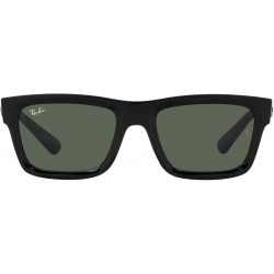 Men's Casual Rectangular Sunglasses, Black/Black, 57