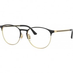 Rx6375 Metal Round Prescription Eyeglass Frames, Matte Black On Rubber Arista/Demo Lens, 53 mm