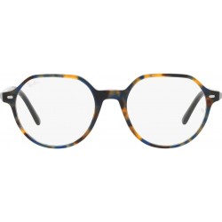 RX5395 Thalia Square Prescription Eyewear Frames, Yellow Blue Havana/Demo Lens, 49 mm