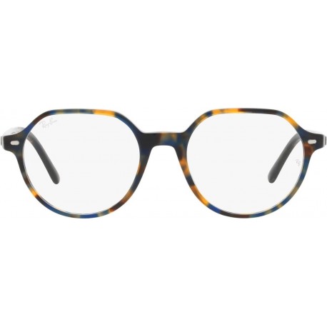 RX5395 Thalia Square Prescription Eyewear Frames, Yellow Blue Havana/Demo Lens, 49 mm