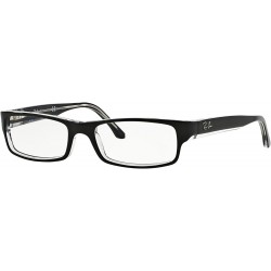 RX5114 Rectangular Prescription Eyeglass Frames, Black On Transparent/Demo Lens, 54 mm
