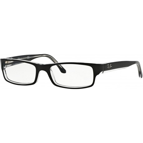 RX5114 Rectangular Prescription Eyeglass Frames, Black On Transparent/Demo Lens, 54 mm