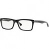 RX5287 Square Prescription Eyeglass Frames, Black On Transparent/Demo Lens, 54 mm