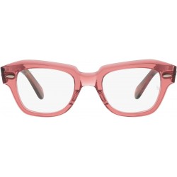 RX5486 State Street Cat Eye Prescription Eyewear Frames, Transparent Pink/Demo Lens, 48 mm