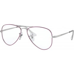 0RY1089-4076 Eyeglass Frame JUNIOR AVIATOR SILVER ON TOP VIOLET W/DEMO LENS 52mm