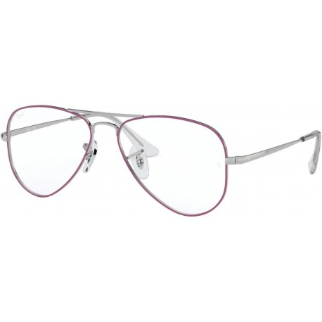 0RY1089-4076 Eyeglass Frame JUNIOR AVIATOR SILVER ON TOP VIOLET W/DEMO LENS 52mm