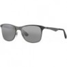 Men's RB3521 Steel Square Sunglasses, Matte Gunmetal/Grey Silver Mirror Gradient, 50 mm