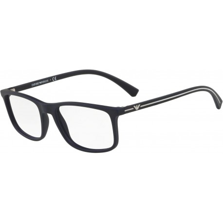 Emporio Armani Eyeglasses Frame EA3135-5692 Blue Rubber/Crystal w/Demo Lens-53mm