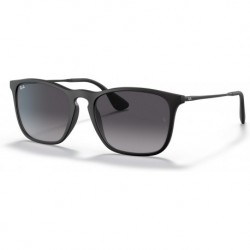 Man Sunglasses Black Frame, Light Grey Gradient Dark Grey Lenses, 54MM