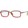 RX6336-2856 Eyeglasses Red Gunmetal Frame 53mm w/Clear Demo Lens