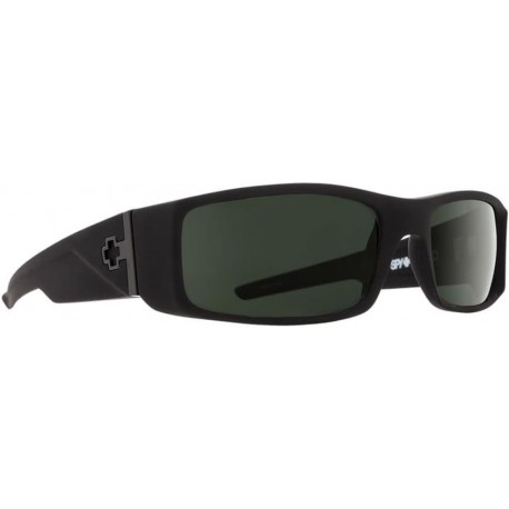 Hielo Sunglasses Soft Matte Black w/ Happy Grey Green Polarized Lens 670375973864