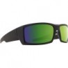 General Sunglasses Soft Matte Black with Happy Bronze Polar with Green Spectra Mirror Lens + Case