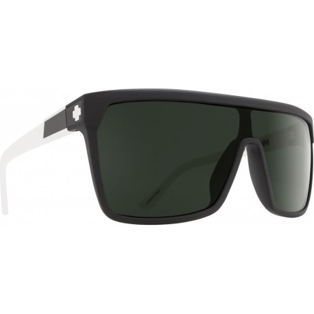 Optics Flynn Sunglasses Black/White with Happy Gray Green Lens
