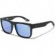 Montana Sunglasses Soft Matte Black with Happy Boost Polarized Ice Blue Mirror Lens + Case