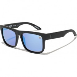 Montana Sunglasses Soft Matte Black with Happy Boost Polarized Ice Blue Mirror Lens + Case