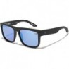 Montana Sunglasses Soft Matte Black with Happy Boost Polarized Ice Blue Mirror Lens + Case