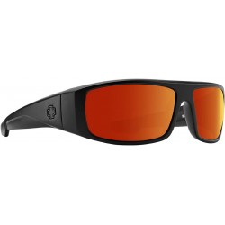 Logan ANSI RX Sunglasses Matte Black with Happy Boost Orange Mirror Lens + Case