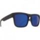 Optic Discord Sunglasses Soft Matte Black with Happy Dark Blue Spectra Mirror Polarized Lens + Case