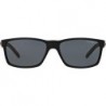 Unisex Sunglasses Shiny Black Frame, Polarized Dark Grey Lenses, 58MM