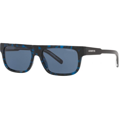 Man Sunglasses Havana Frame, Dark Blue Lenses, 55MM