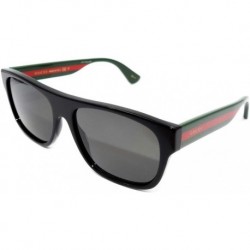 0341 Black Web Stripe Square POLARIZED Sunglasses