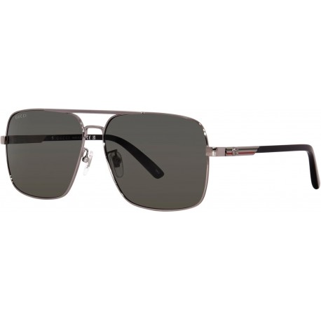GG1289S 001 Gunmetal/Grey Square 62mm Men's Sunglasses