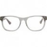 0004O 004 Transparent Light Grey Plastic Square Eyeglasses 53mm
