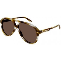 GG1286S 003 Havana/Brown Soft Square 59mm Men's Sunglasses