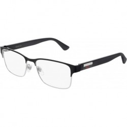 Gucci-Logo GG0750O 001 Eyeglasses Men's Black Full Rim Optical Frame 56mm