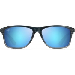Men's Onshore Polarized Rectangular Sunglasses, Blue Black Stripe Fade/Blue Hawaii, Large