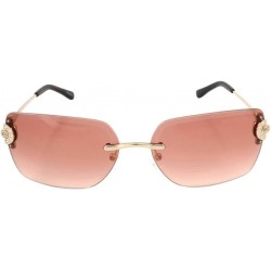 Woman Sunglasses Light Gold Frame, Burnt Orange Gradient Lenses, 59MM