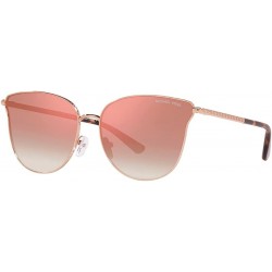 MK 1120 11086F Rose Gold Metal Cat-Eye Sunglasses Rose Mirror Lens