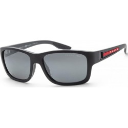 Linea Rossa Men's Round Fashion Sunglasses, Grey Rubber/Dark Grey Mirrored Silver Polarized, One Siz