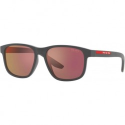 Linea Rossa PRADA LINEA ROSSA SPS 06YS Rubber Grey/Grey Red 56/17/145 men Sunglasses
