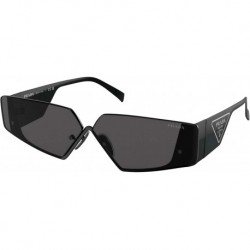 PR 58ZS 1AB06L Black Metal Fashion Sunglasses Grey Lens