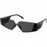 PR 58ZS 1AB06L Black Metal Fashion Sunglasses Grey Lens