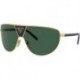PR 69ZS 5AK05V Gold Metal Shield Sunglasses Green Lens