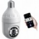 1080p Wireless Bulb Security Camera, 355° Panoramic Dome Cam, Live View, Indoor/Outdoor Surveillance