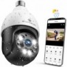 SYMYNELEC Light Bulb Security Camera Outdoor Waterproof 2.5K, 2.4GHz Wireless WiFi Light Socket Cam