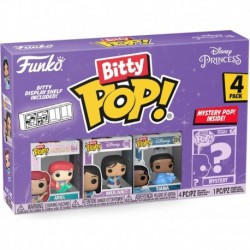 Bitty Pop! Disney Princess Mini Collectible Toys 4-Pack - Ariel, Mulan, Tiana & Mystery Chase Figure